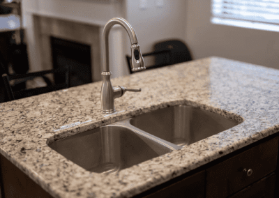 A customized kitchen sink in a Riding Homes kitchen located in Southern Utah Valley.