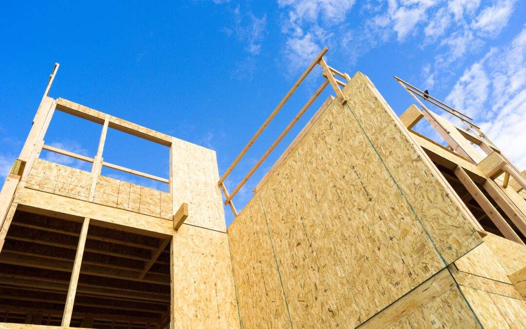 A custom home builder in Southern Utah Valley is constructing a house with wood framing.