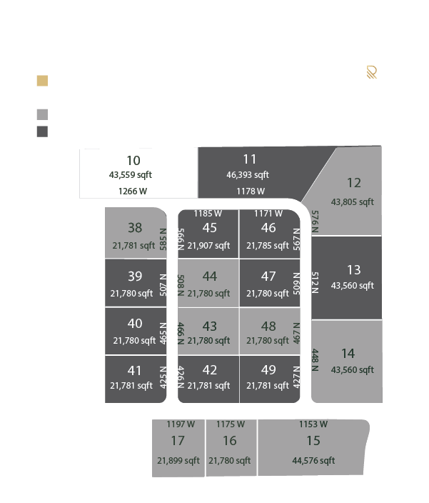 A grayscale floor plan with labeled areas in varying shades and sizes, displaying square footage and room identifiers.